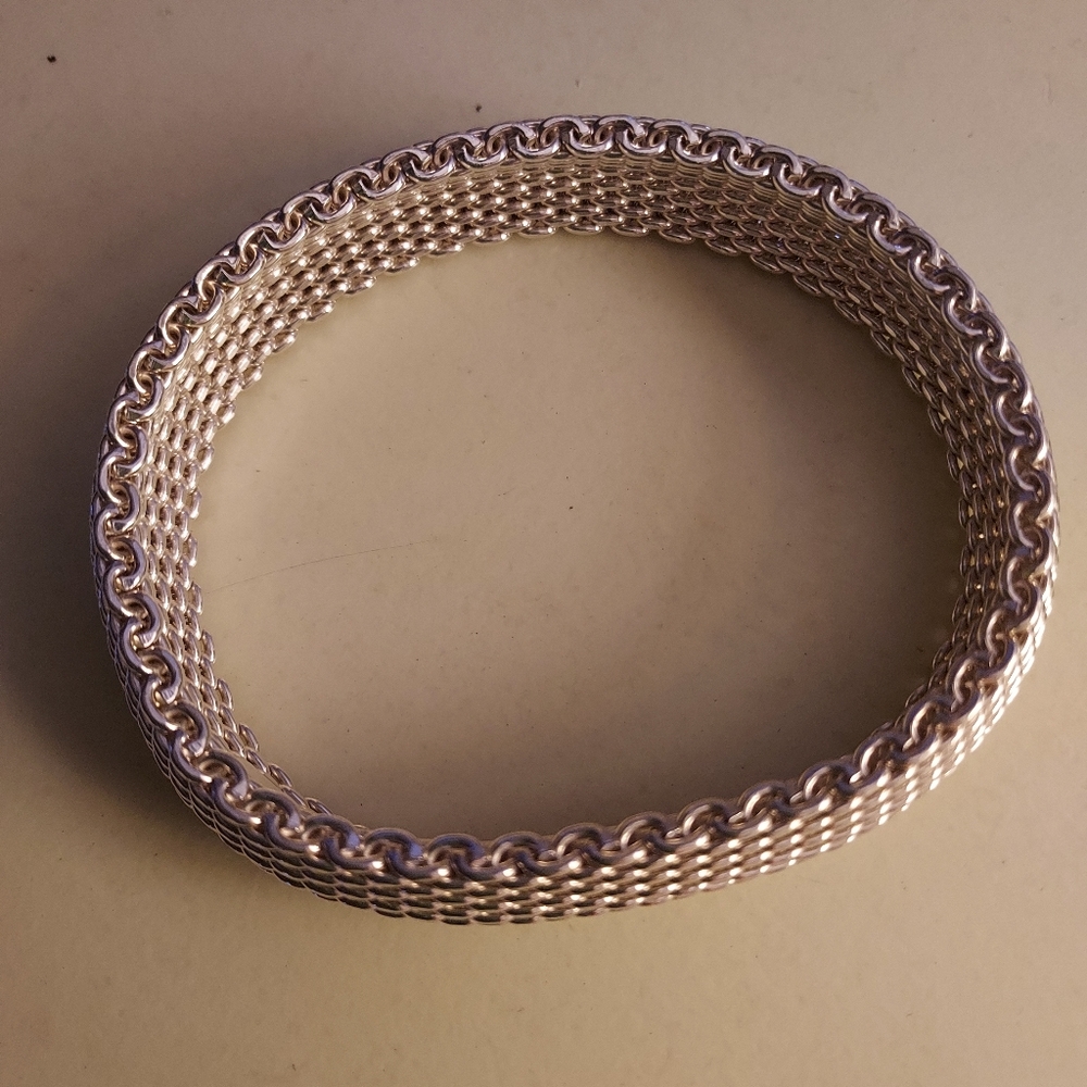 Tiffany 925 Sterling silver mesh bracelet, 9", exc condition